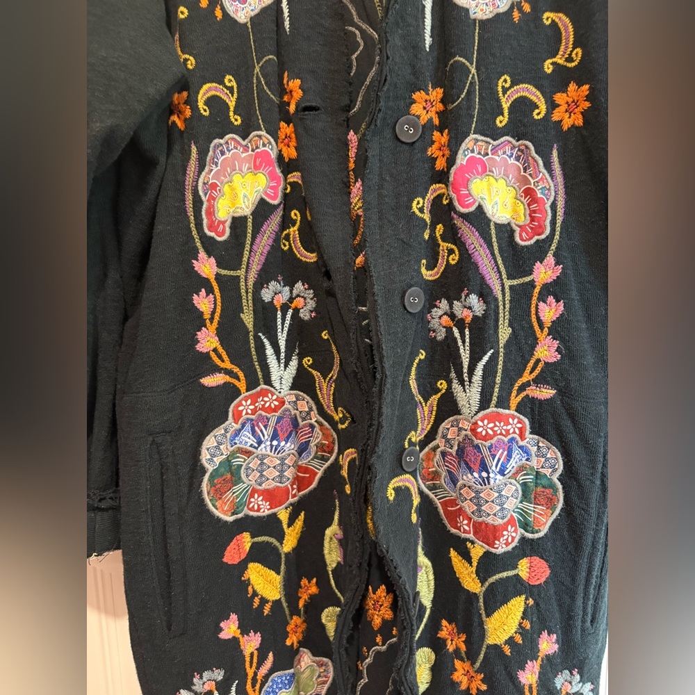 Johnny Was Biya TARIA APPLIQUE CARDIGAN - Picture 7 of 13